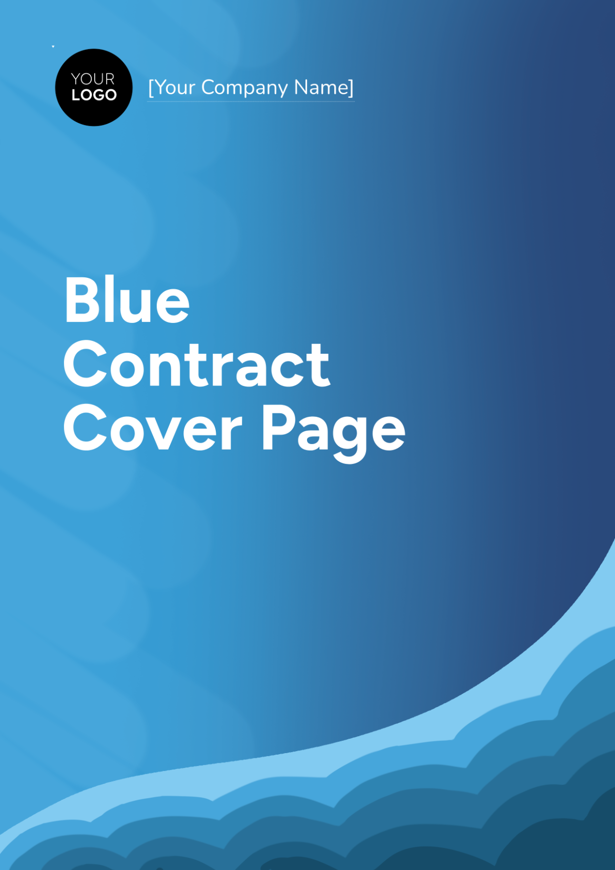 Blue Contract Cover Page Template