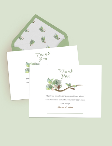 Free Fall Wedding Thank You Card Template to Edit Online