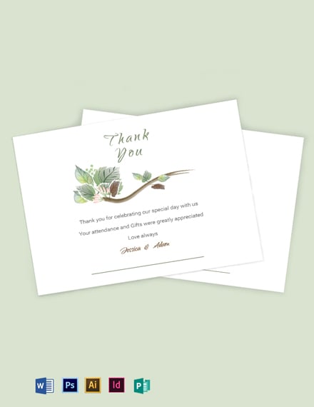 Free Wedding Thank You Card Template Word Doc Psd Indesign