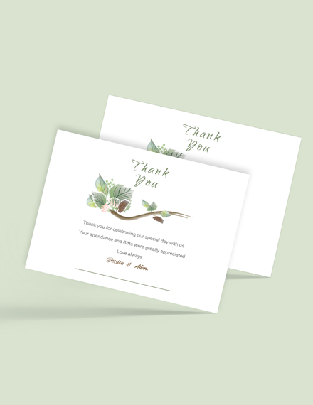 Free Fall Wedding Thank You Card Template to Edit Online