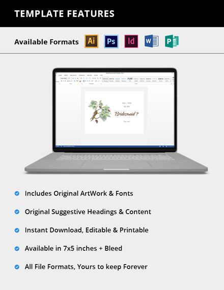 Free Fall Wedding Will You Be My Bridesmaid Card Template to Edit Online