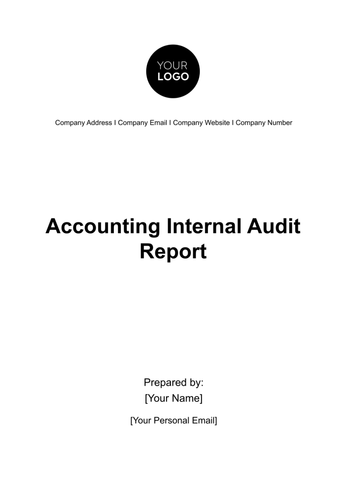Accounting Internal Audit Report Template