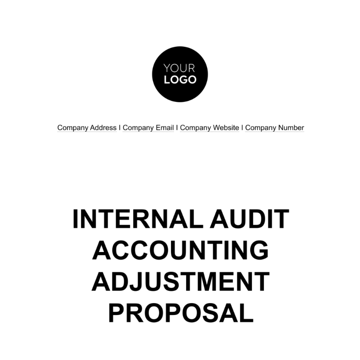Internal Audit Accounting Adjustment Proposal Template