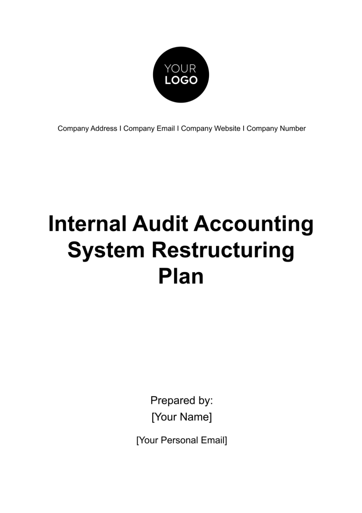Internal Audit Accounting System Restructuring Plan Template
