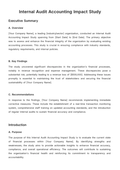Free Internal Audit Accounting Impact Study Template to Edit Online