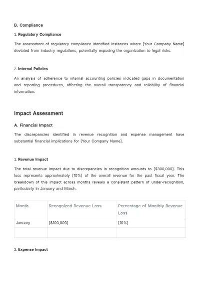 Free Internal Audit Accounting Impact Study Template to Edit Online