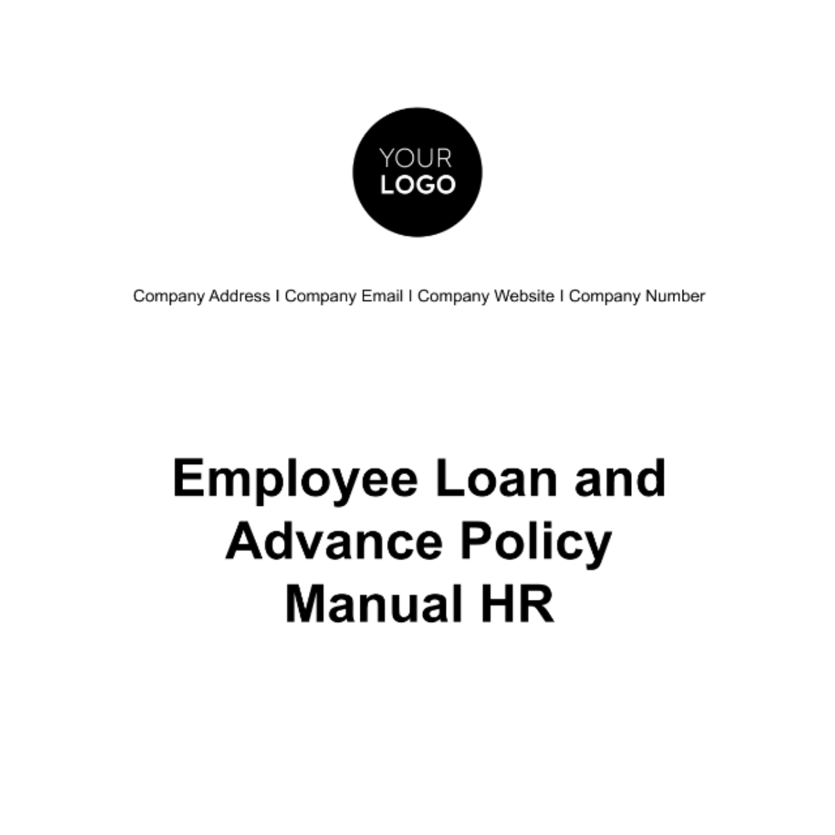 Employee Loan and Advance Policy Manual HR Template