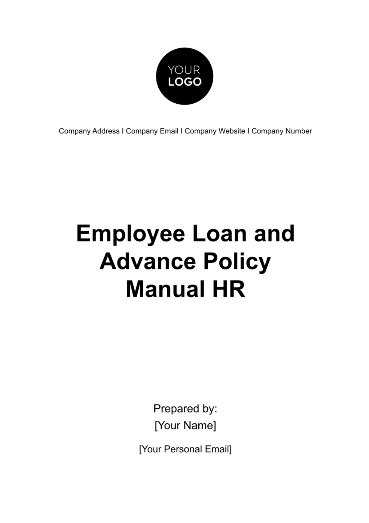 Employee Loan and Advance Policy Manual HR Template - Edit Online & Download