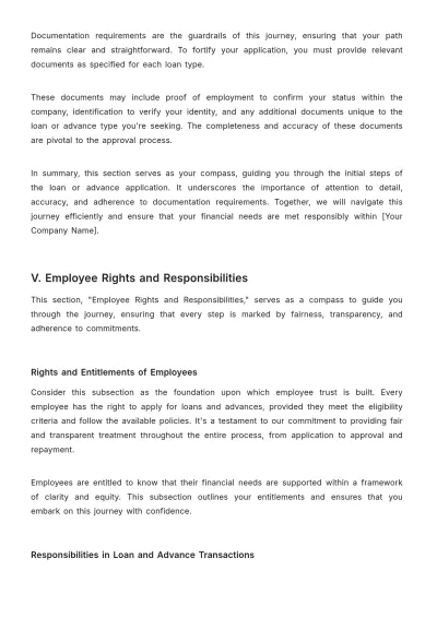 Free Employee Loan and Advance Policy Manual HR Template to Edit Online