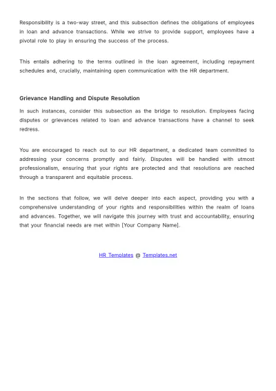 Free Employee Loan and Advance Policy Manual HR Template to Edit Online