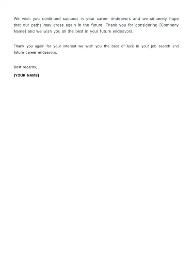 Free Job Offer Rejection Letter Due to Location Template to Edit Online