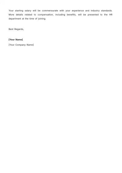 Free Bank Job Offer Letter Template to Edit Online