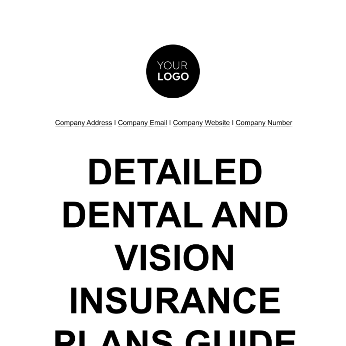 Detailed Dental and Vision Insurance Plans Guide HR Template - Edit Online & Download