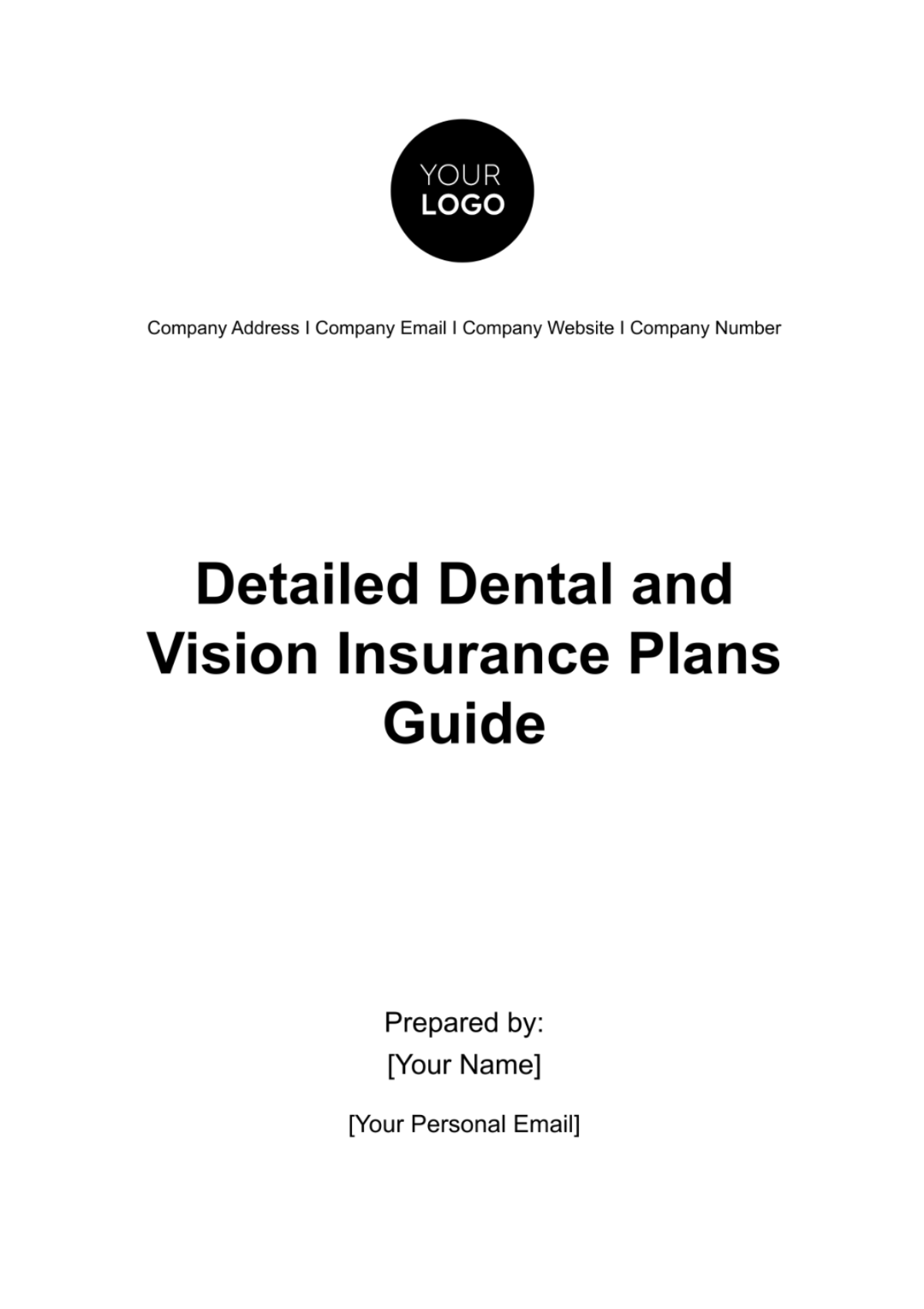 Detailed Dental and Vision Insurance Plans Guide HR Template - Edit Online & Download