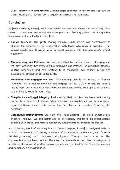 Free Profit-Sharing Plan Documentation HR Template to Edit Online