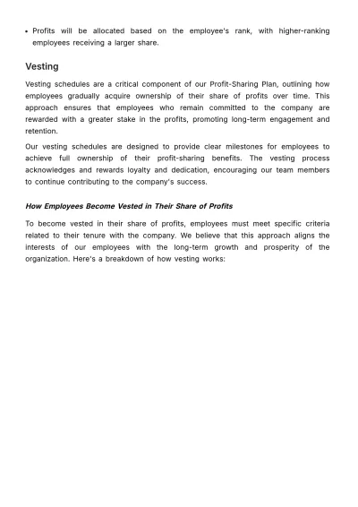 Free Profit-Sharing Plan Documentation HR Template to Edit Online