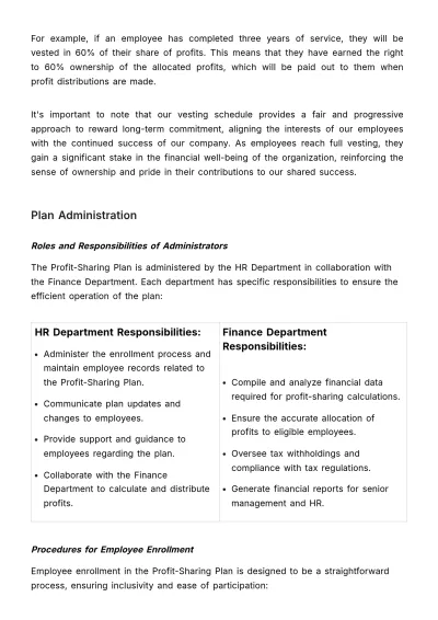 Free Profit-Sharing Plan Documentation HR Template to Edit Online