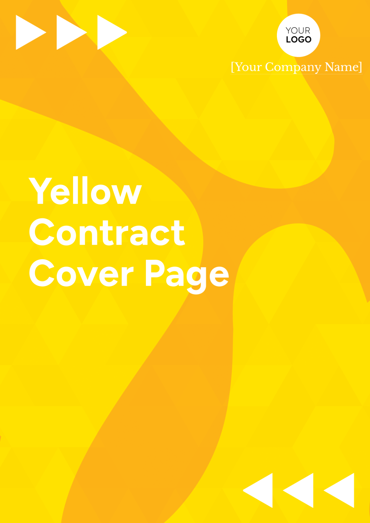 Yellow Contract Cover Page Template