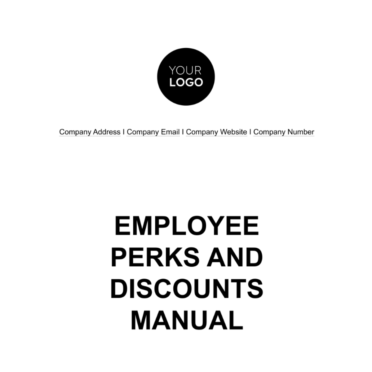 Employee Perks and Discounts Manual HR Template - Edit Online & Download