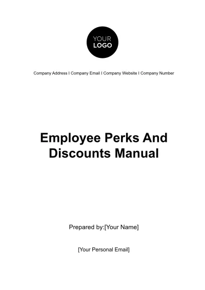 Free Employee Perks and Discounts Manual HR Template to Edit Online