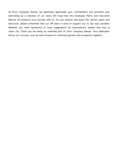 Free Employee Perks and Discounts Manual HR Template to Edit Online