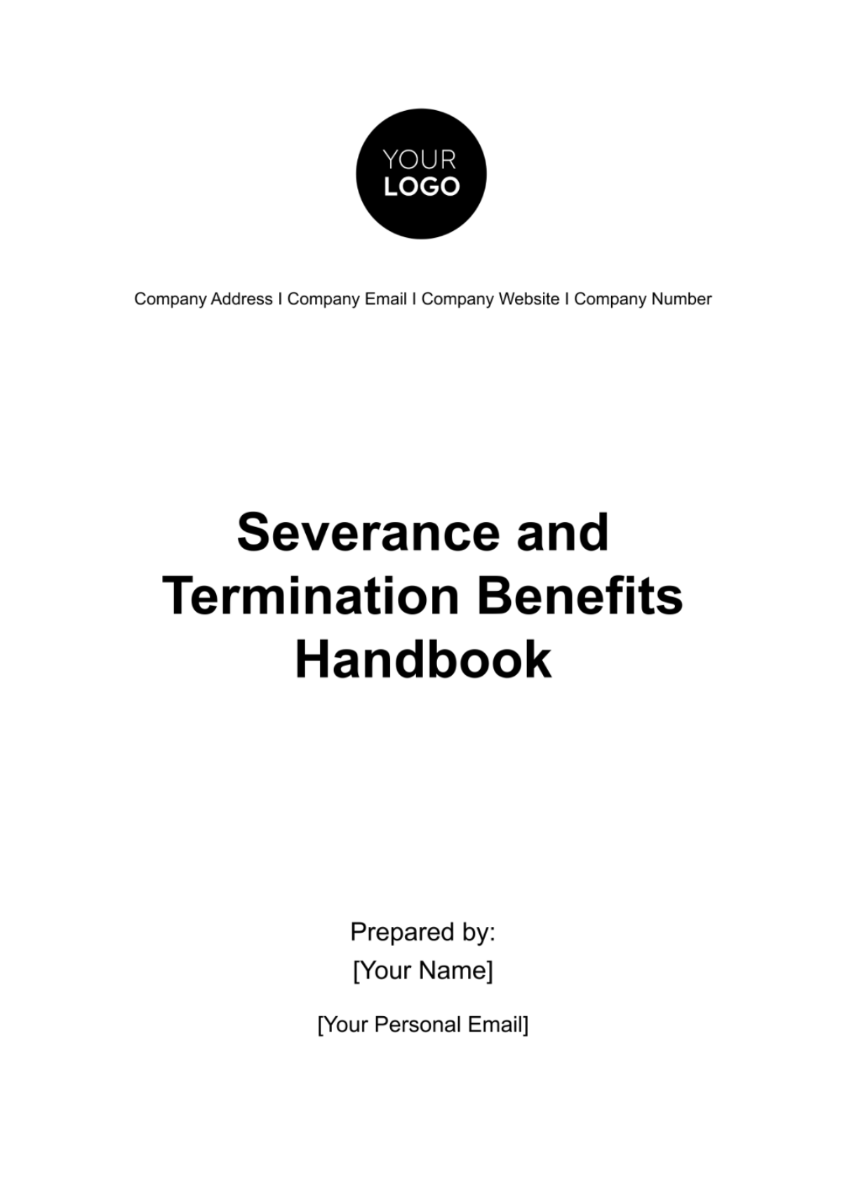 Severance and Termination Benefits Handbook HR Template - Edit Online & Download