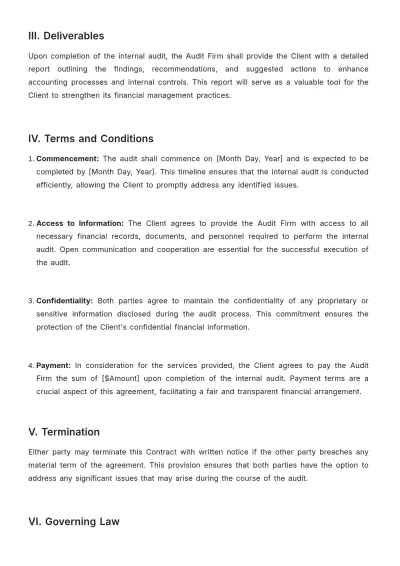 Free Accounting Internal Audit Contract Template to Edit Online