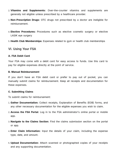 Free Flexible Spending Accounts (FSA) User Guide HR Template to Edit Online