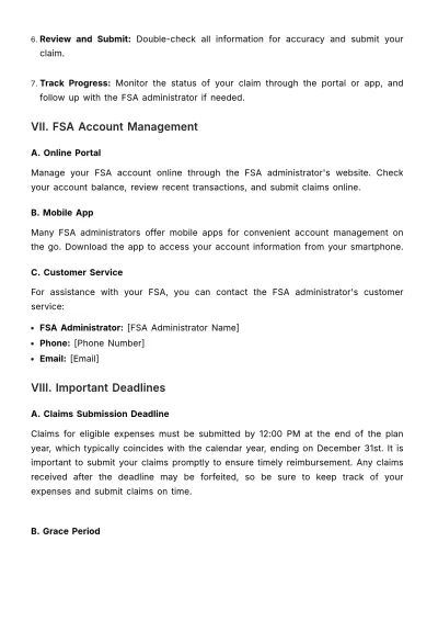 Free Flexible Spending Accounts (FSA) User Guide HR Template to Edit Online