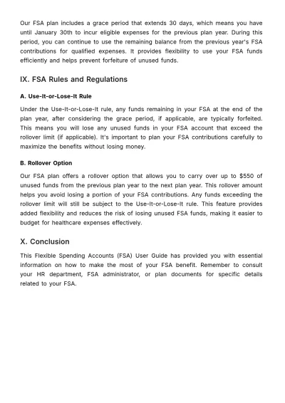 Free Flexible Spending Accounts (FSA) User Guide HR Template to Edit Online