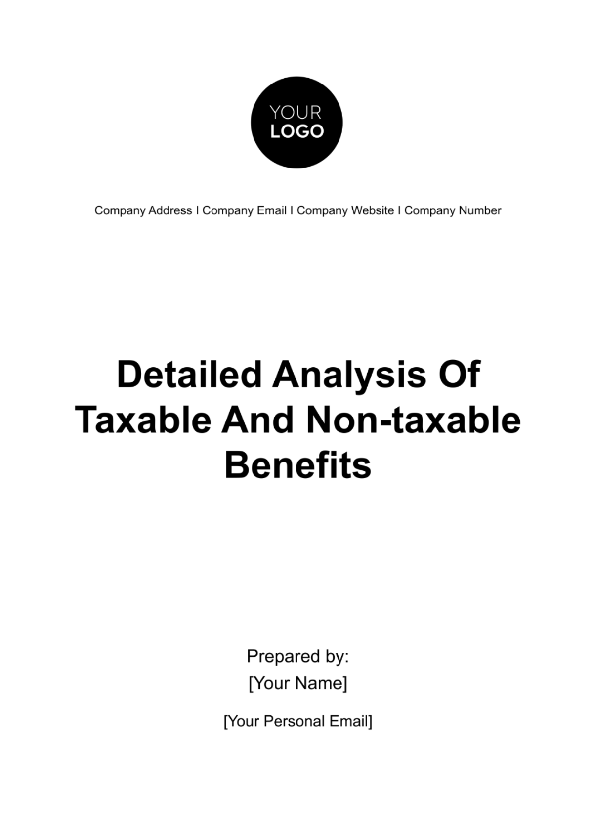 Detailed Analysis of Taxable and Non-Taxable Benefits HR Template - Edit Online & Download