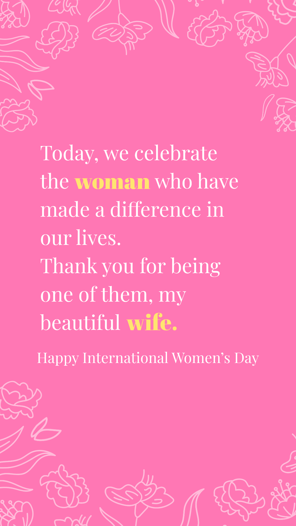International Women's Day Quotes for Wife Template