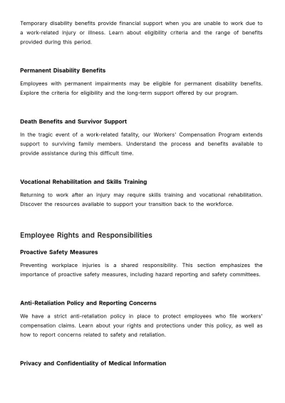Free Workers' Compensation Program Handbook HR Template to Edit Online