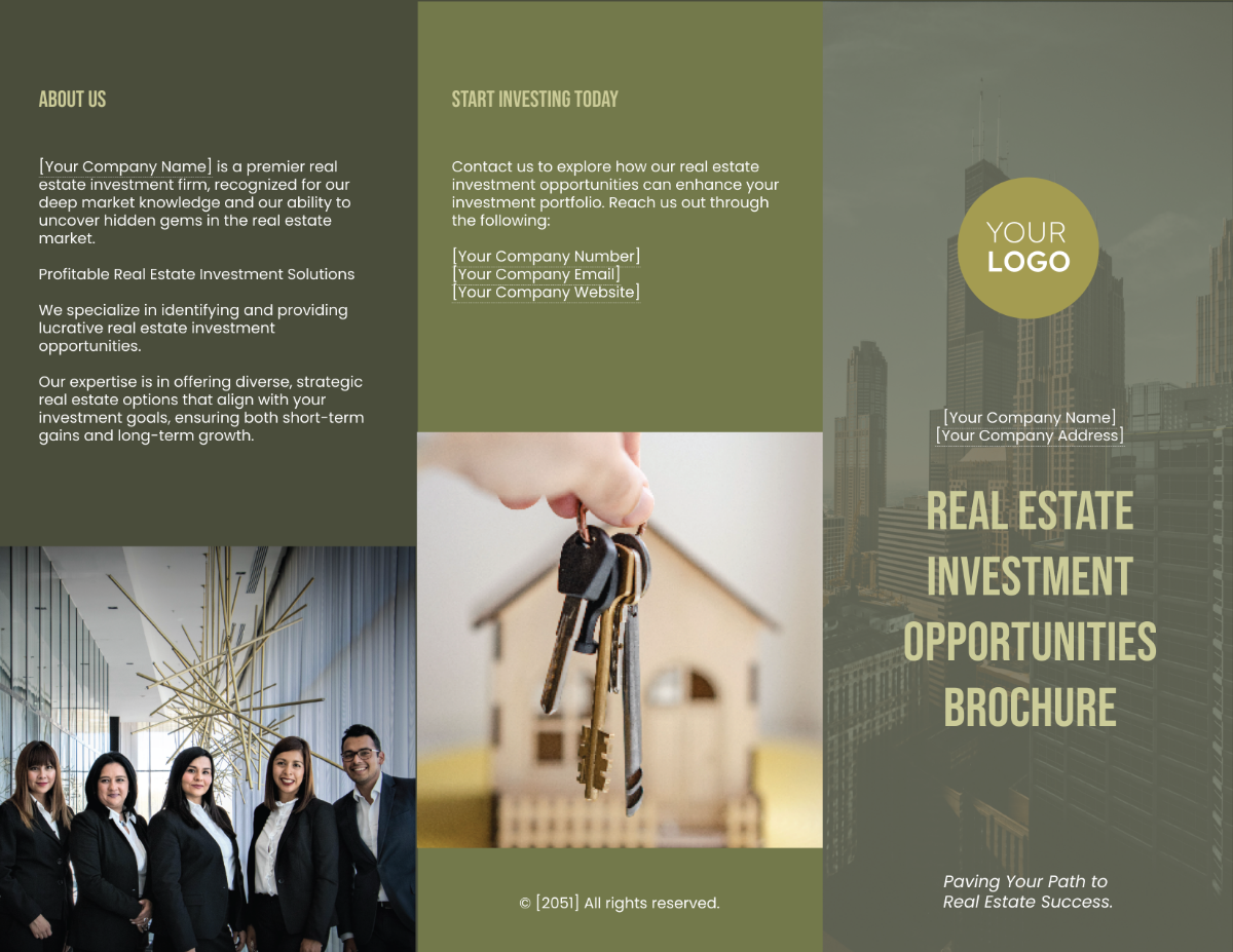Real Estate Investment Opportunities Brochure Template