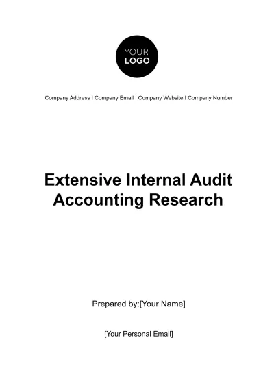 Free Extensive Internal Audit Accounting Research Template to Edit Online