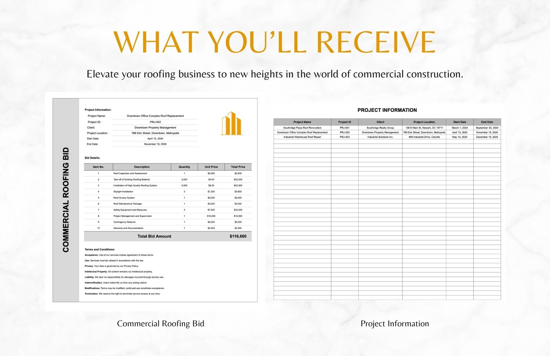 Commercial Roofing Bid Template