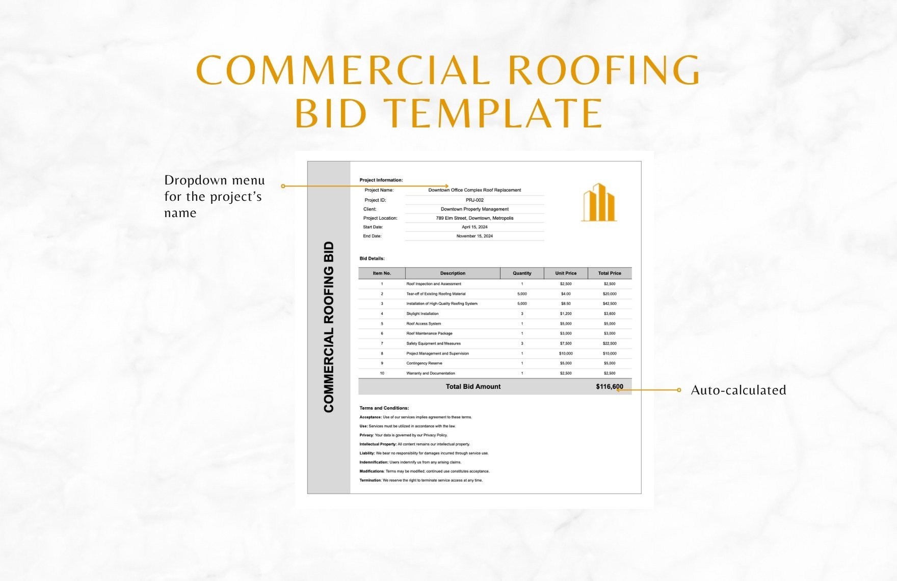 Commercial Roofing Bid Template