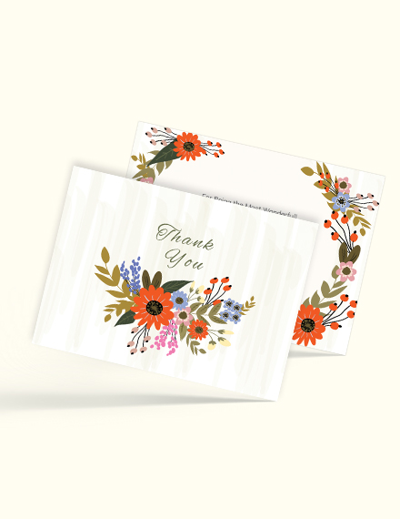 Free Small Flower Wedding Thank You Card Template to Edit Online
