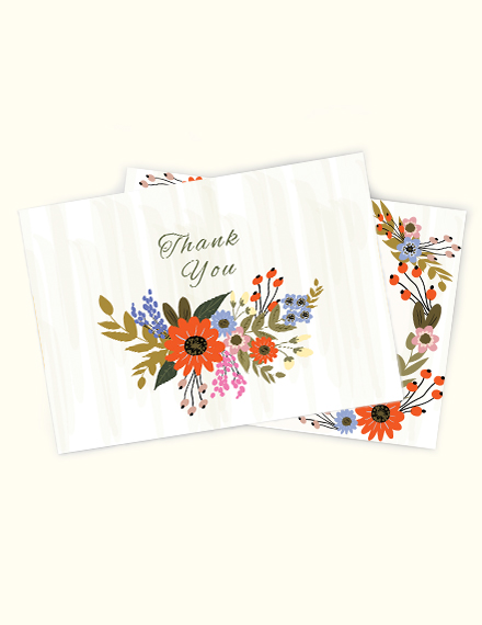 Free Small Flower Wedding Thank You Card Template to Edit Online