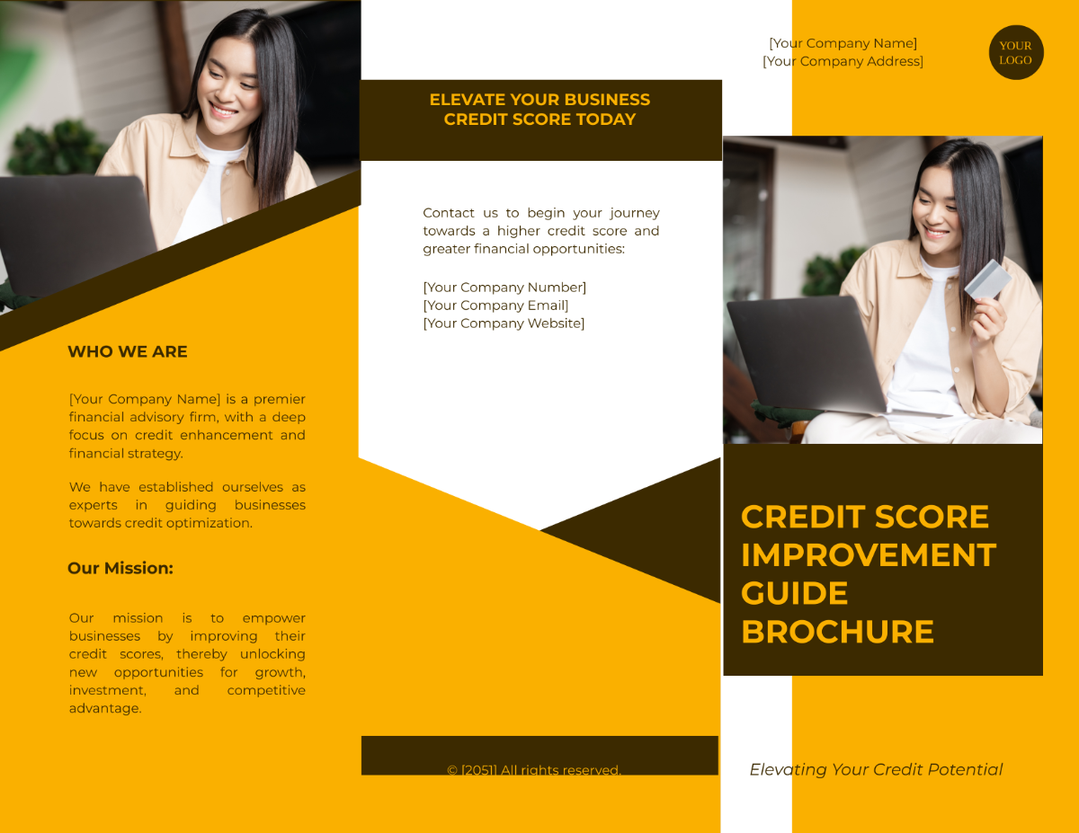 Free Credit Score Improvement Guide Brochure Template