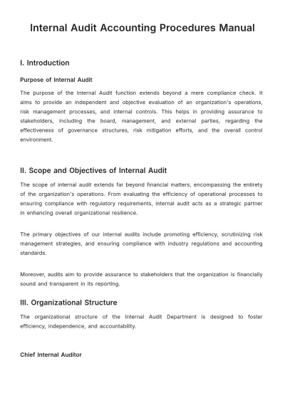 Free Internal Audit Accounting Procedures Manual Template to Edit Online