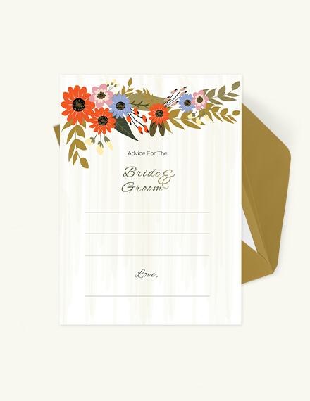 Free Small Flower Wedding Advice Card Template to Edit Online Free Small Flower Wedding Advice Card Template to Edit Online