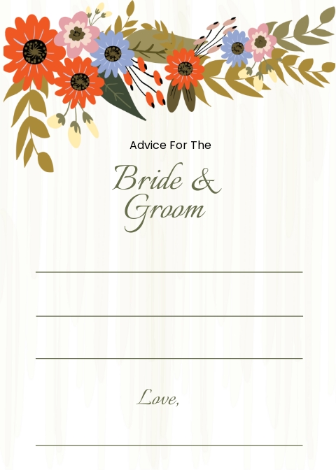 Small Flower Wedding Advice Card Template.jpe
