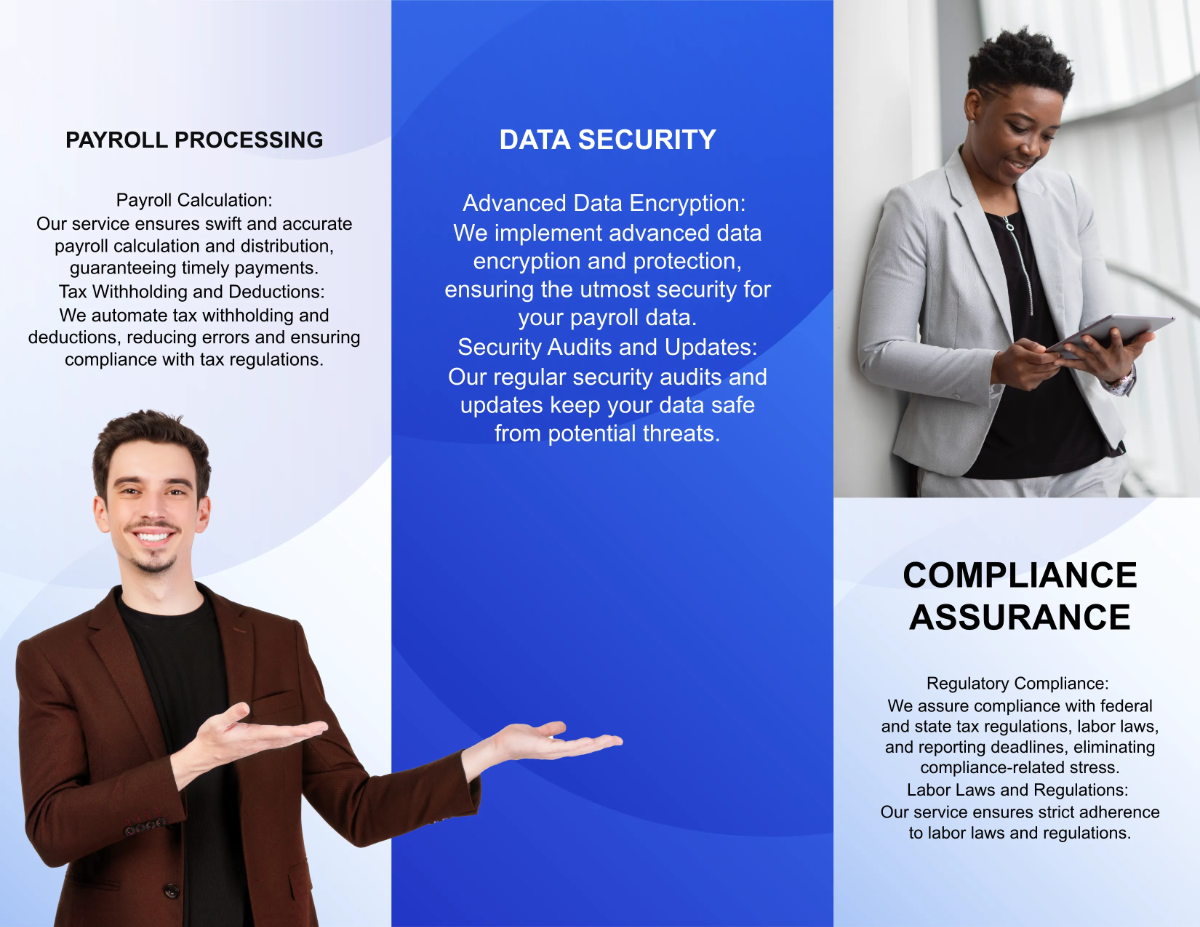 Free Streamlined Payroll Management Brochure Template to Edit Online