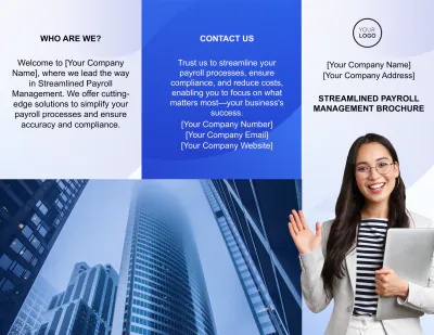 Free Streamlined Payroll Management Brochure Template to Edit Online