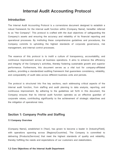 Free Internal Audit Accounting Protocol Template to Edit Online