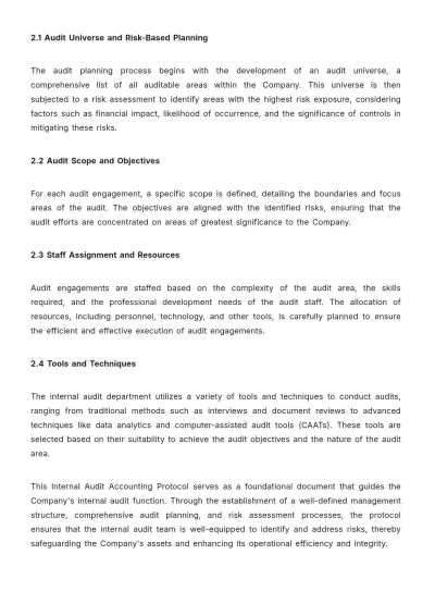 Free Internal Audit Accounting Protocol Template to Edit Online