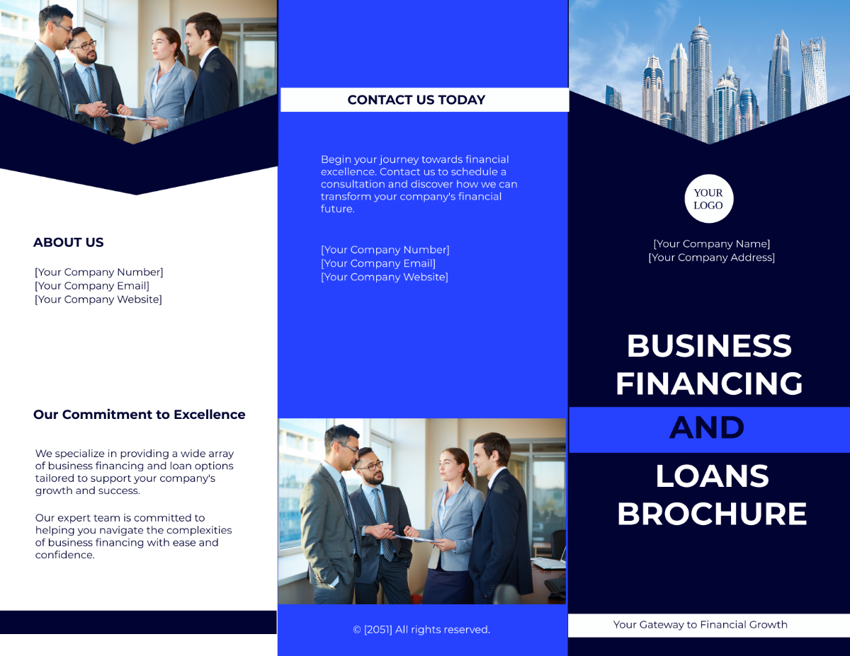 Free Business Financing and Loans Brochure Template
