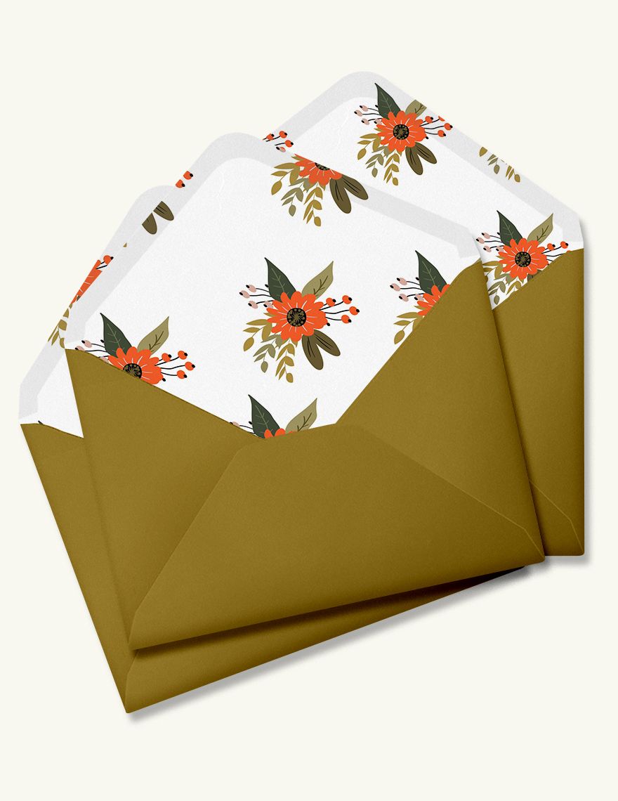 Small Flower Wedding Envelope Template