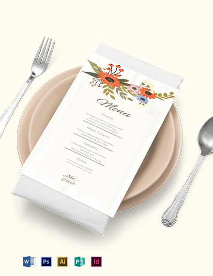 Small Restaurant Menu Template - Word | PSD | Apple Pages | Illustrator